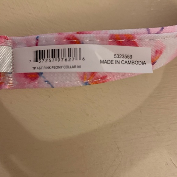 Top Paw Pink and Red Floral Dog Collar - Picture 3 of 4